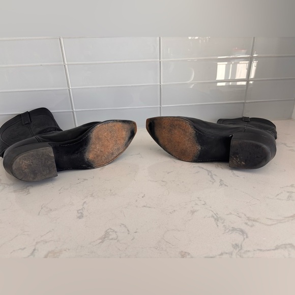 Lucchese Black Ranch Hand Leather Cowboy Boots - Picture 7 of 7